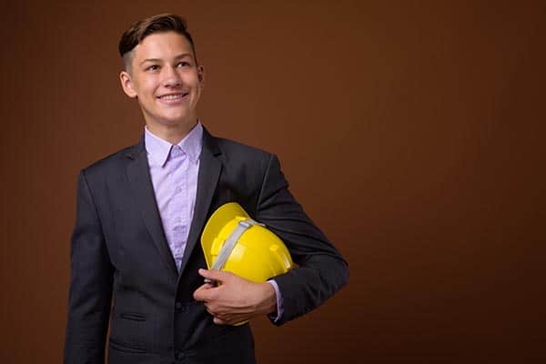 Professional engineer with business attire